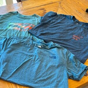 The North Face, Billabong, O’Neill Bundle Blue and Green Graphic T-Shirts